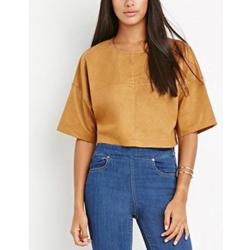 Forever 21 Contemporary faux suede crop top